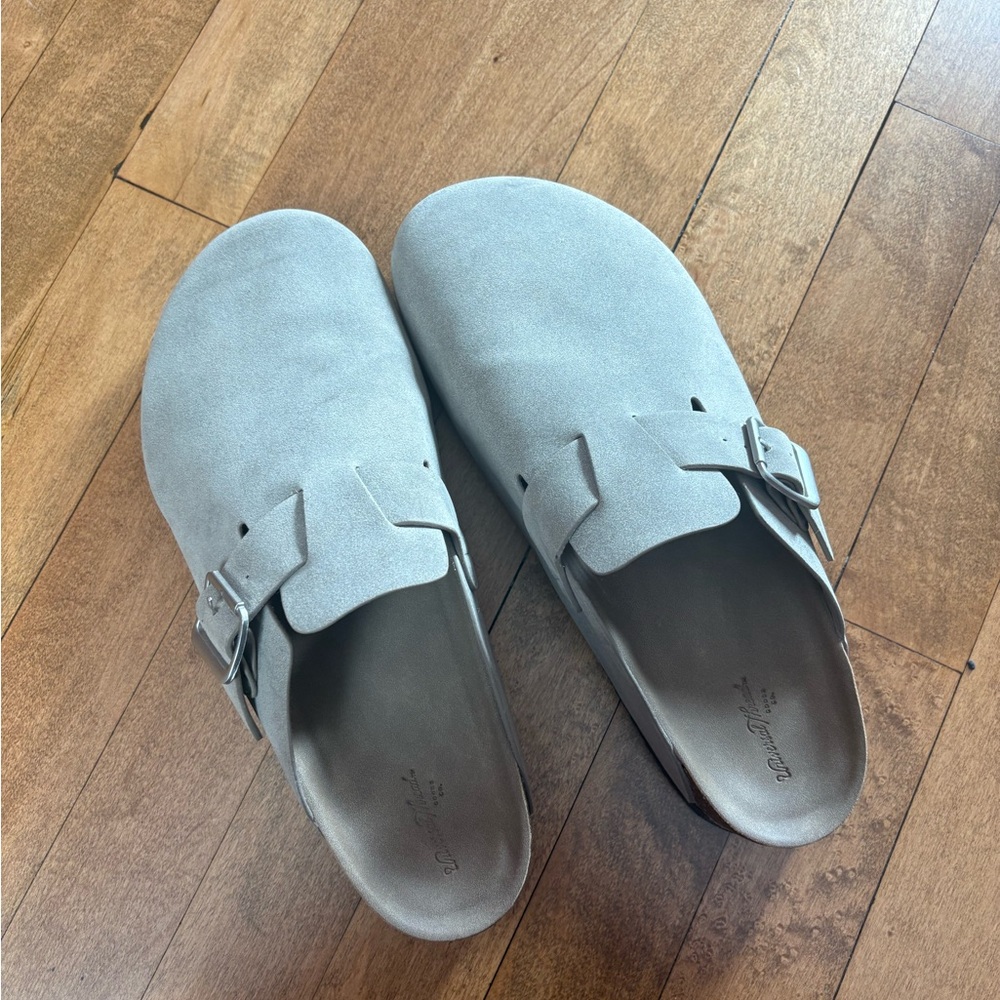 Gray Suede Slip-On Shoes